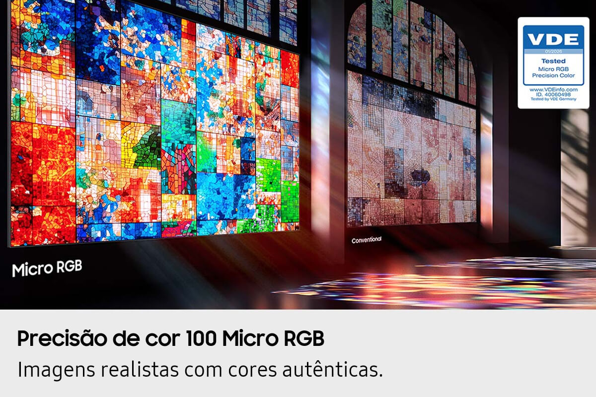 Precisão de cor 100% Micro RGB