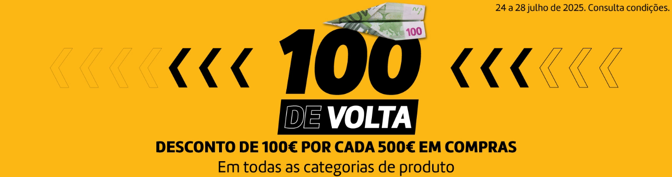 Desconto de 100€ por cada 500€ em compras