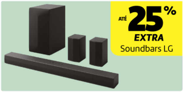 Até 25% Desconto Extra em Soundbars LG Até 25% Desconto Extra em Soundbars LG
