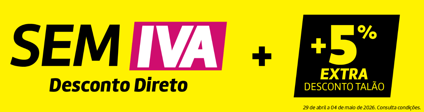 Sem IVA + 5% extra desconto talão