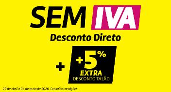 Sem IVA + 5% extra desconto talão