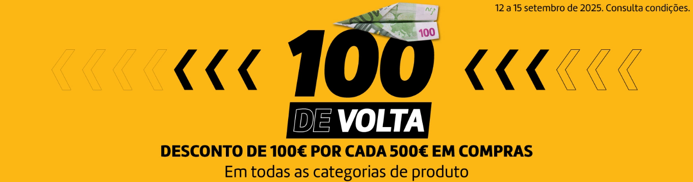 Desconto de 100€ a 500€ em compras - 12 a 15 setembro 2025