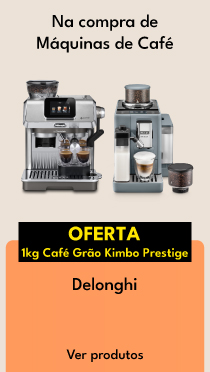 Oferta de 1kg de café grão Kimbo Prestige na compra de uma Máquina de Café Delonghi Oferta de 1kg de café grão Kimbo Prestige na compra de uma Máquina de Café Delonghi