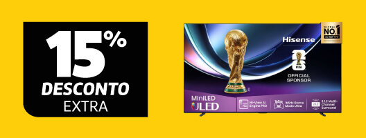 15% Desconto Extra em TV’s Hisense Série U7Q Pro. Válido 23 a 26 de janeiro de 2026.