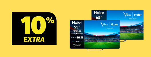 10% Desconto Extra em Televisões Haier. Utiliza o código: 10TV. 10% Desconto Extra em Televisões Haier. Utiliza o código: 10TV.