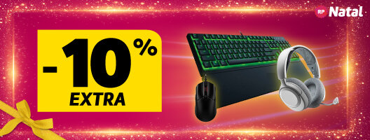10% Desconto Extra em Periféricos HyperX, Corsair, Steel Series e Razer. Válido 08 a 24 dezembro de 2025.
