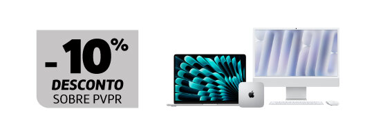 10% Desconto Sobre PVPr em Todos MacBook, iMac e Mac Mini. 12 a 25 de outubro de 2026.