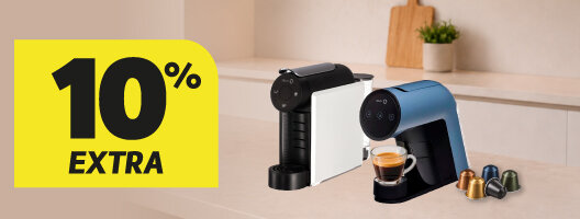 10% Desconto Extra em Máquinas de café IconiQ e MiniQool. Utiliza o código: PROMO10