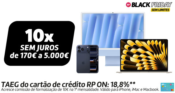 10x Sem Juros de 170€ a 5.000€. Válido 07 a 30 novembro de 2025.