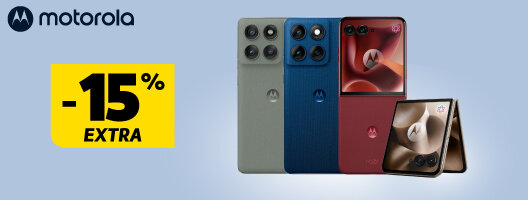 15% Desconto Extra em Smartphones Motorola Razr e Edge. Válido de 08 janeiro a 01 fevereiro de 2026. 