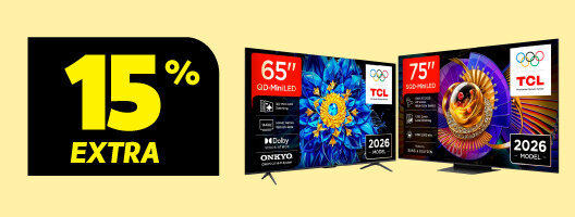 15% Desconto Extra Televisões TCL. Utiliza o código: TCL15.