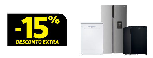 15% Desconto Extra em Máquinas Lavar Louça e Frio Candy. Válido 28 agosto a 01 setembro de 2025. 15% Desconto Extra em Máquinas Lavar Louça e Frio Candy. Válido 28 agosto a 01 setembro de 2025.