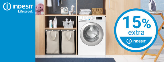15% Desconto Extra em Grandes Eletrodomésticos Livre Instalação Indesit. 23 a 26 de janeiro de 2026.