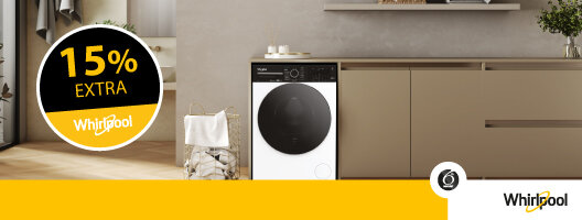 15% Desconto Extra em Máquinas de Roupa Whirlpool. 13 a 17 de fevereiro de 2026.