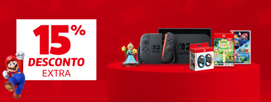 Nintendo Weekend | 15% Desconto Extra em Toda Marca Nintendo. Válido 30 janeiro a 02 fevereiro de 2026. Nintendo Weekend | 15% Desconto Extra em Toda Marca Nintendo. Válido 30 janeiro a 02 fevereiro de 2026.