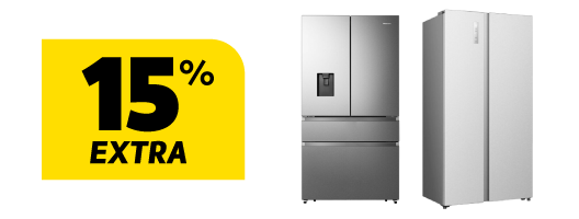 15% Desconto Extra Frigoríficos Americanos Hisense. 06 a 11 de maio de 2026. Consulta condições.