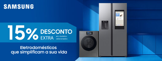 15% Desconto Extra Grandes Eletrodomésticos Samsung Livre Instalação. Utiliza o código: SAMSUNG15 15% Desconto Extra Grandes Eletrodomésticos Samsung Livre Instalação. Utiliza o código: SAMSUNG15