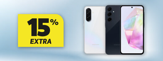 15% Desconto Extra Samsung Galaxy Serie A. Utiliza o código: GALAXY15. 12 a 17 de maio de 2026.