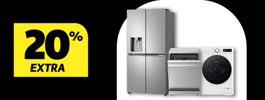20% Desconto Extra Grandes Eletrodomésticos Livre Instalação LG com PVP Promo >580€. Utiliza o código: 20GRANDES