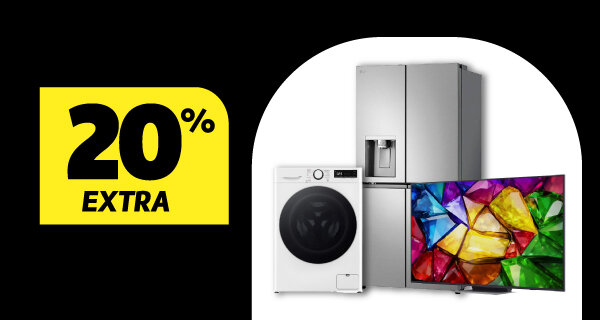 20% Desconto Extra Tv's e Grandes Eletrodomésticos Livre Instalação LG com PVP Promo >580€.