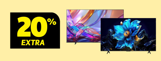 20% Desconto Extra em Televisões. Utiliza o código: OFF20. 25 a 27 de setembro de 2026. Consulta Condições.