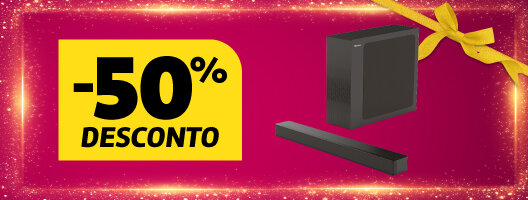 50% Desconto em Soundbars Hisense, na compra conjunta com TVs Hisense Qled e MiniLed ≥ 55''. Válido 03 a 31 dezembro de 2025.