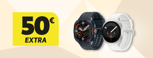 50€ Extra Samsung Watch9 e Ultra2. Utiliza o código: SAMS50 50€ Extra Samsung Watch9 e Ultra2. Utiliza o código: SAMS50