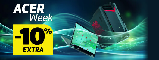10% Desconto Extra em Todos os Portáteis e Desktops Acer. Utiliza o código: ACER10.  Válido de 16 a 22 março de 2026.