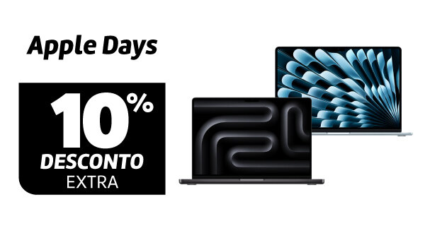 10% Desconto Extra em MacBook Air e Pro. Utiliza o código: RP10. Válido de 27 a 30 março de 2026.