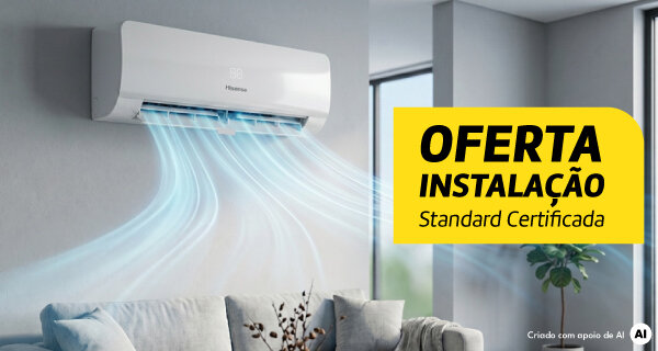 Oferta da instalação em Ar Condicionados Hisense. Válido de 03 a 11 setembro de 2026. Oferta da instalação em Ar Condicionados Hisense. Válido de 03 a 11 setembro de 2026.