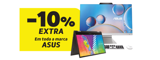 10% Desconto Extra em toda a marca Asus. Portáteis, desktops e All-in-One. Válido de 25 a 28 setembro de 2025.