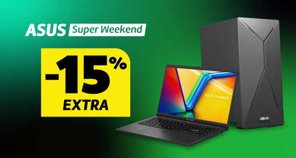 15% Desconto Extra em Todos Portáteis e Desktops Asus. Válido de 14 a 15 março de 2026.