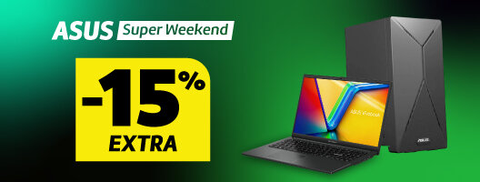 15% Desconto Extra em Todos Portáteis e Desktops Asus. Válido de 14 a 15 março de 2026.