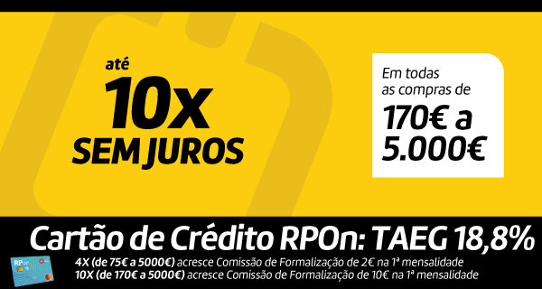 Até 10x Sem Juros em todas as compras de 170€ a 5.000€. Válido de 04 a 30 de novembro de 2025. Até 10x Sem Juros em todas as compras de 170€ a 5.000€. Válido de 04 a 30 de novembro de 2025.