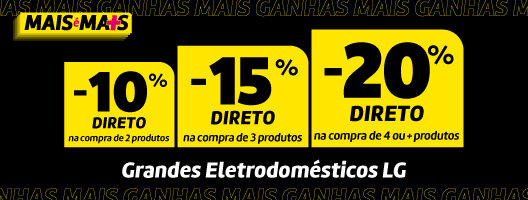 10% Direto na compra de 2 produtos | 15% na compra de 3 produtos | 20% Direto na compra de 4 ou +. Mais é Mais.