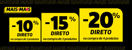 10% Direto na compra 2 produtos | 15% Direto na compra 3 produtos | 20% Direto na compra 4 produtos. 26 a 30 de março de 2026 10% Direto na compra 2 produtos | 15% Direto na compra 3 produtos | 20% Direto na compra 4 produtos. 26 a 30 de março de 2026