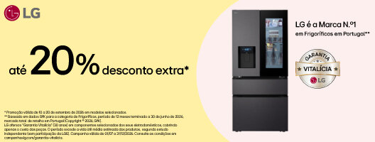 Até 20% Desconto Extra em Frigoríficos LG. 10 a 20 de setembro de 2026.
