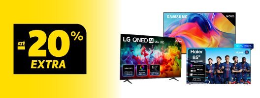Até 20% Desconto Extra em Televisões Samsung, LG, Haier e TCL Até 20% Desconto Extra em Televisões Samsung, LG, Haier e TCL