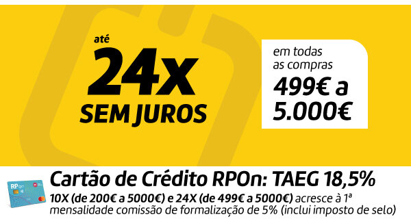 Até 24x Sem Juros em todas as compras 499€ a 5000€. 19 a 22 de setembro de 2026.