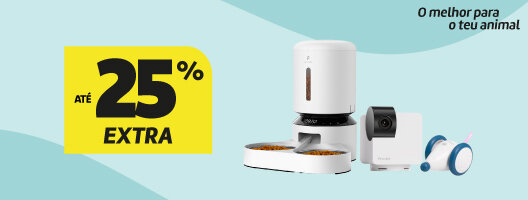 Até 25% Extra Toda a Gama PetCube, PetLibro e Cheerble. Utiliza os códigos