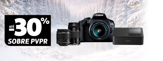 Até 30% Desconto sobre PVPR em Fotografia Canon. 10 a 18 janeiro de 2026. Promoção nos produtos assinalados