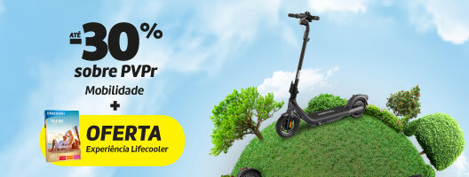 Até 30% Desconto sobre PVPr Mobilidade + Oferta Experiência Lifecooler. Até 30% Desconto sobre PVPr Mobilidade + Oferta Experiência Lifecooler.