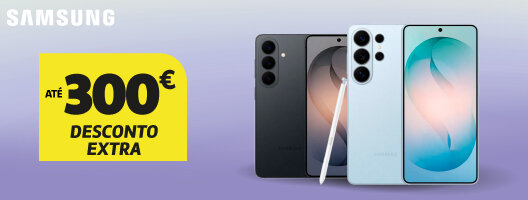 Samsung Galaxy S26  Series. Até 300€ Desconto Extra. Utiliza o código: SAMS100 | SAMS200 | SAMS300.