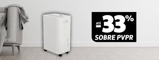 Até 33% Desconto Sobre PVPr em Desumidificadores. Válido 07 a 12 de janeiro de 2026.