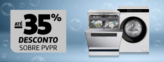 Até 35% Desconto sobre PVPR em Máquinas de Roupa e Louça Candy. Promoção nos produtos assinalados.
