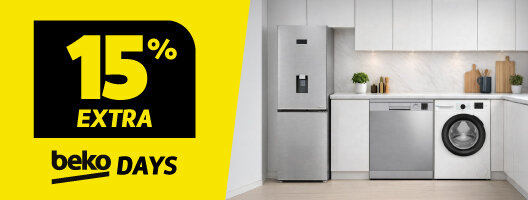 15% Extra em Frio, Máquinas de Roupa e Máquinas de Louça. Utiliza o código: BEKO15. 15% Extra em Frio, Máquinas de Roupa e Máquinas de Louça. Utiliza o código: BEKO15.