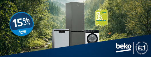 15% Extra em Frio, Máquinas de Roupa e Máquinas de Louça. Utiliza o código: BEKO15.