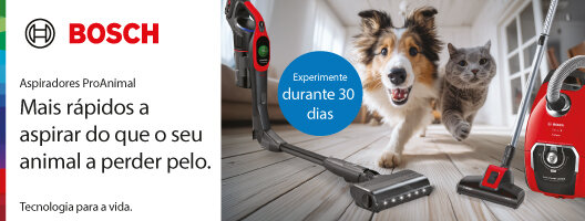 Experimenta grátis durante 30 dias + até 35% Desconto Sobre PVPr Aspiradores ProAnimal Bosch. 28 janeiro a 28 março de 2026.