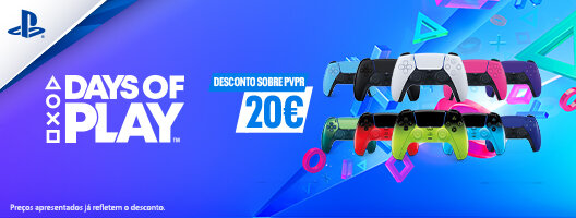 20€ Desconto Sobre PVPr em Dualsense. Válido de 27 maio a 10 junho de 2026. 20€ Desconto Sobre PVPr em Dualsense. Válido de 27 maio a 10 junho de 2026.