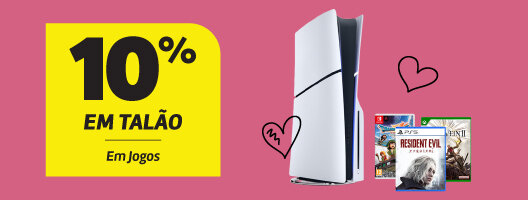 10% em Talão em Jogos na compra de Consolas. Válido de 03 a 14 fevereiro de 2026.